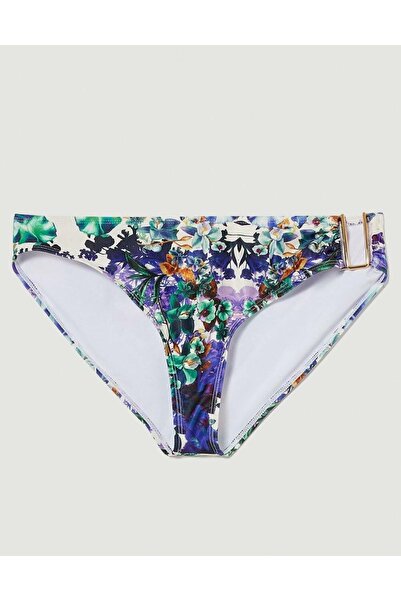 NO BRAND Slip de bikini cu imprimeu floral, cu cataramă decorativă, Karen Mil...