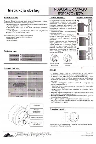 NO BRAND 140X140 Darco Rcp Regulator de gaze de ardere pentru coș de fum