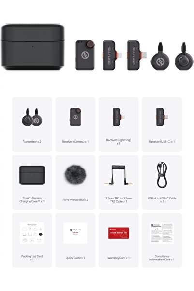 NO BRAND Set de microfoane wireless Hollyland Lark M2S Ultimate Combo 300m 30h