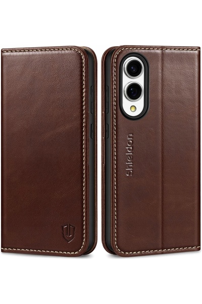 NO BRAND Husă Shieldon din piele naturală pentru Samsung Galaxy S25 Edge, tip...