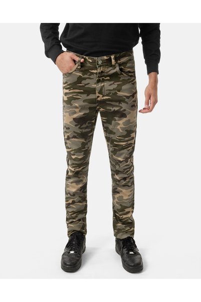 NO BRAND Pantaloni călduroși căptușiți cu fleece pentru bărbați, model camufl...