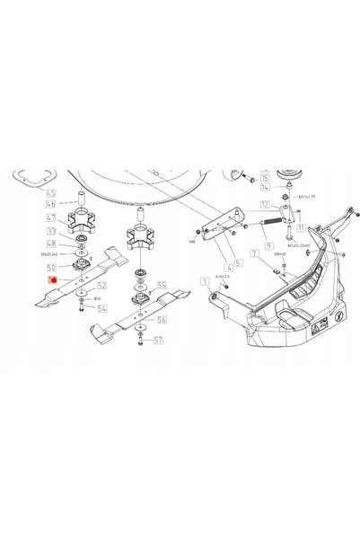NO BRAND Cuțit Stânga Original Tractor Oleo-Mac Om 102R (Ts000113R)