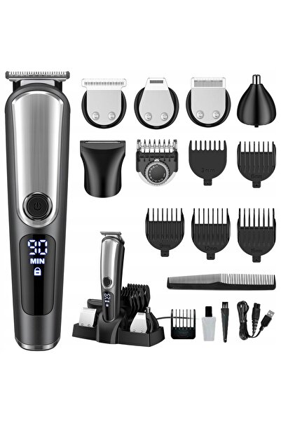NO BRAND Golarka Trimmer de barbă și păr pentru bărbați, Set 5 în 1, USB