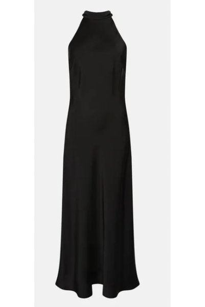 NO BRAND Rochie midi elegantă neagră din satin Warehouse 38