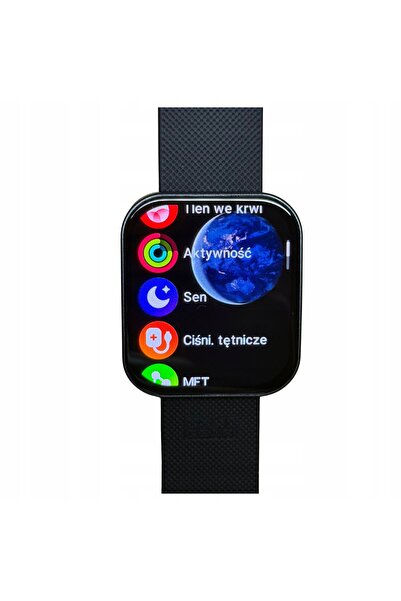 NO BRAND Smartwatch de damă cu ecran curbat, negru, rezistent la apă