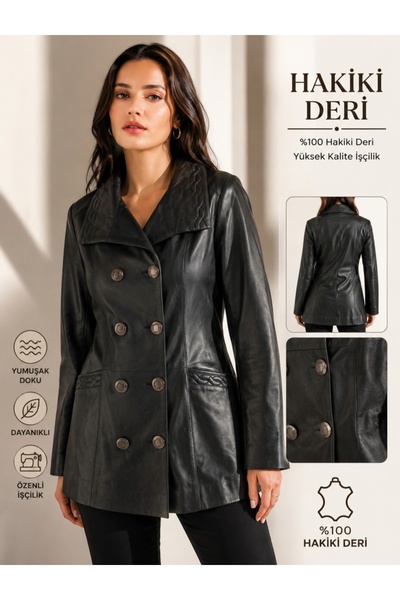 Doze Black Women's Vintage Genuine Leather Jacket