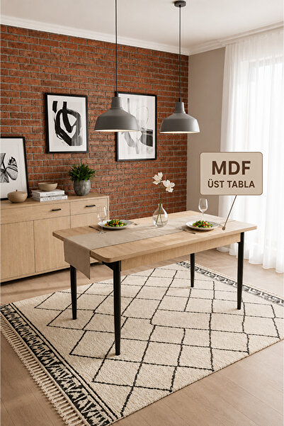 Concept Ayz Home Monera Modern Açılabilir Yemek ve Mutfak Masası – 80x130 cm ...