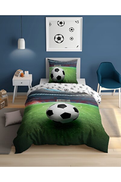 NO BRAND Lenjerie de pat din bumbac pentru copii 140x200 5697a fotbal