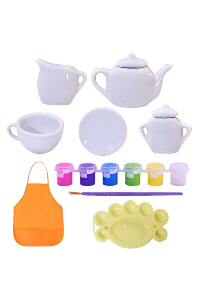 Home Smart Craft Kit for Girls design your own Tea Set Craft Kit 13 pcs set w...