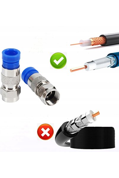 NO BRAND Clește de sertizare prin compresie + Conector F 20 bucăți - RG6