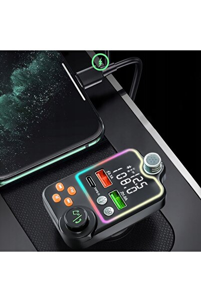 NO BRAND Transmițător Bluetooth auto 3xUSB audio FM BT 5.0 încărcare puternică