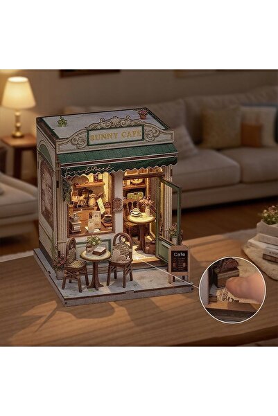 NO BRAND Colț de carte în miniatură Cafeneaua Sunshine DIY pentru cadou