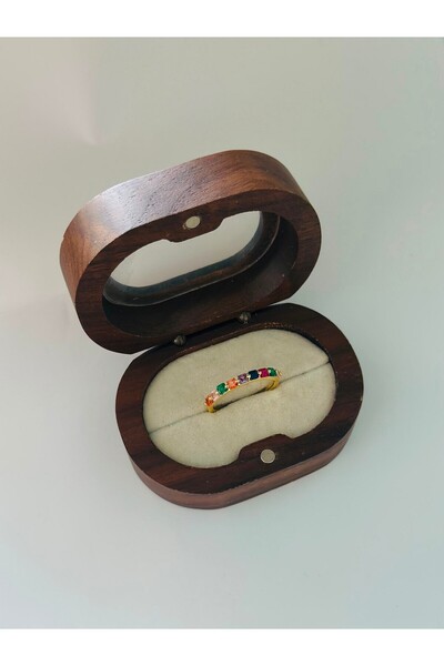 BYYEŞO Sequential Colorful Steel Baguette Ring (Adjustable)