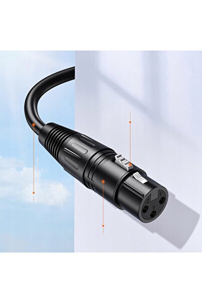 NO BRAND Cablu DMX de 1m, XLR-XLR, 3 pini, pentru iluminat, 10 bucăți