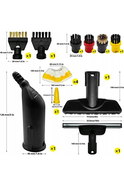 NO BRAND Set de 14 accesorii pentru curățătoare cu aburi Karcher Sc1 Sc2 Sc3 ...