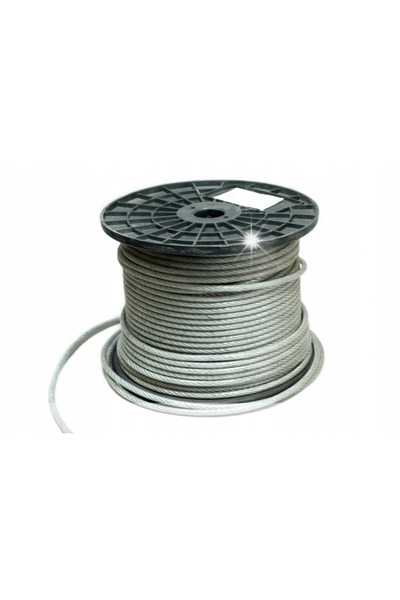 NO BRAND Cablu din oțel inoxidabil în manta PVC 6 mm rolă 100 m