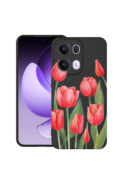 bestcase ®   Husă TPU Ultra Subțire pentru OPPO A6 / A6x / A6s, Lalele Roșii,...