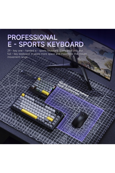NO BRAND AJAZZ AK029 Tastatură magnetică dedicată gamingului, cu o singură mâ...