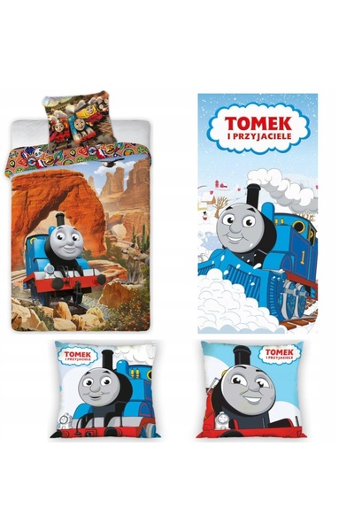 NO BRAND Lenjerie de pat 160X200 pentru copii, bumbac, Tom și prietenii, Loco...