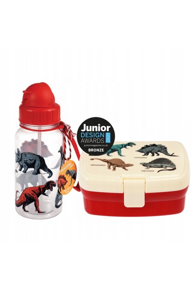 NO BRAND Set cutie de prânz și sticlă de apă Dinozauri Cutie Sticlă Rex Londra