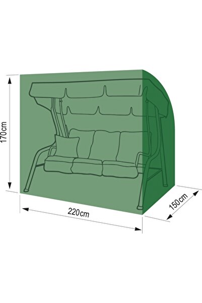 Flo HUSĂ PENTRU LEAGĂN DE GRĂDINĂ 220 x 150 x 170 cm VERDE CU DOUĂ FERMOARE 9...