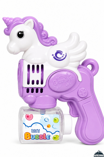 Apexma Oyuncak Işıklı Ve Pilli Çoklu Baloncuk Atan Unicorn Köpük Tabancası Bu...