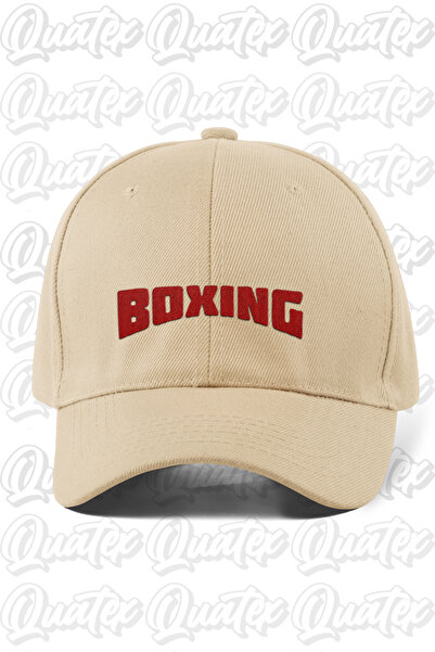 QUATEX Boxing Embroidered Hat - Cream Beige Color 100% Cotton Gabardine Unise...