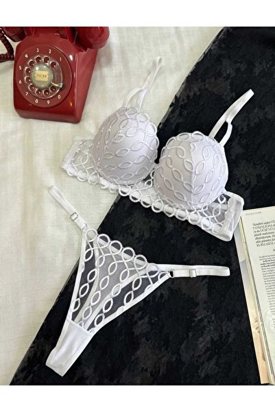 WOMEN'S WORLD FANTASY Komplet grudnjaka i gaćica sa čipkom i push-up efektom