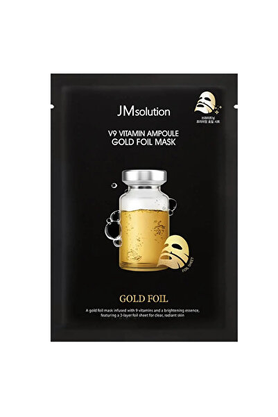 JMsolution V9 Vitamin Ampoule Gold Foil Mask (35 ml * 10 ad) Vitaminli folyo ...