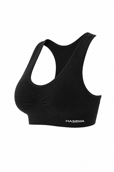 Haşema ملابس سباحة سوداء رياضية مع حمالة صدر رياضية 6072