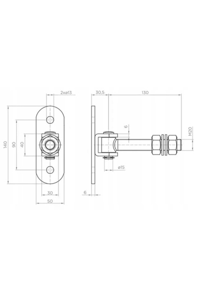 NO BRAND Balama reglabilă m18 ax l-130 140x50x6 4 buc.