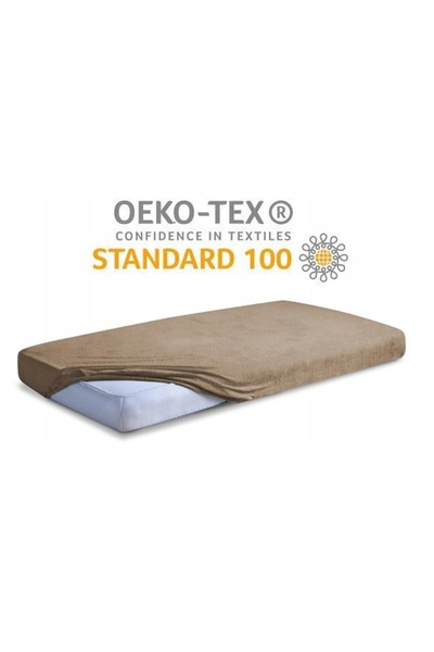 Matex Cearșaf de pat frotir cu elastic 150/160x190/200 PREMIUM Maro deschis