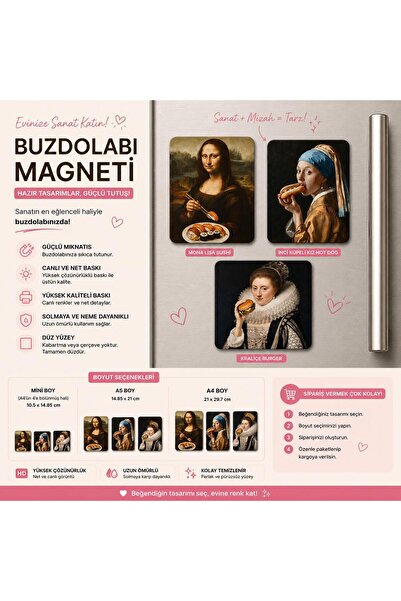 Comfort Premium Wipes Dekoratif Buzdolabı Magneti | Sanat Koleksiyonu