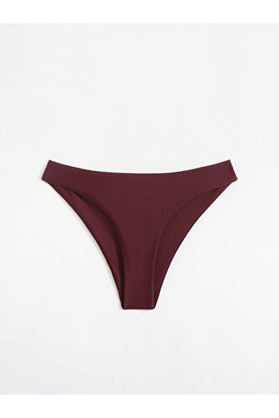 NO BRAND Slip de bikini bordo, neted, clasic, tip chilot, Shein L