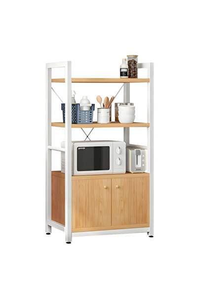 ArteLibre Ράφι Κουζίνας BADGER /Λευκό MDF/Μέταλλο 60x36x121εκ.