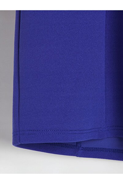 NO BRAND Rochie mini cobalt, mulată, cu mânecă lungă, netedă, mărimea S.