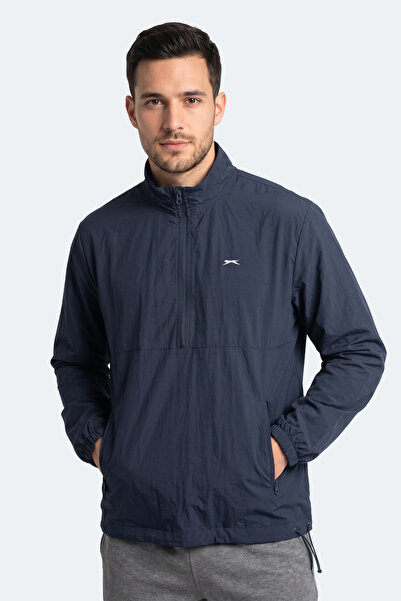 Slazenger Ανδρικό φούτερ RACKON με όρθιο γιακά και φερμουάρ σε μπλε ναυτικό χ...