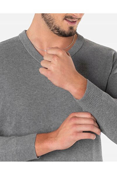 NO BRAND Pulover elegant bărbătesc, uni, cu decolteu în V, din lână, 179-1 l