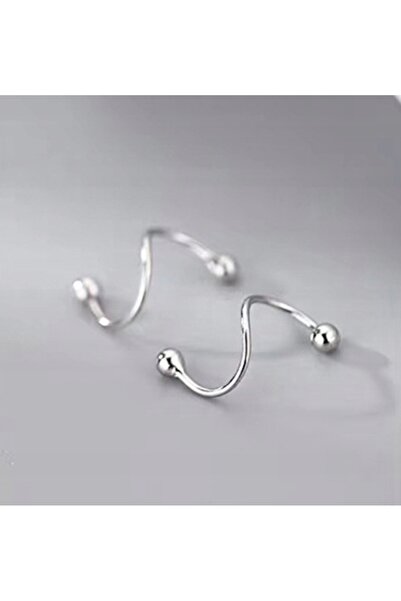 NO BRAND Cercei Argint 925 Argint Sterling Tip Știft Tip Inel Cu Șurub Femei