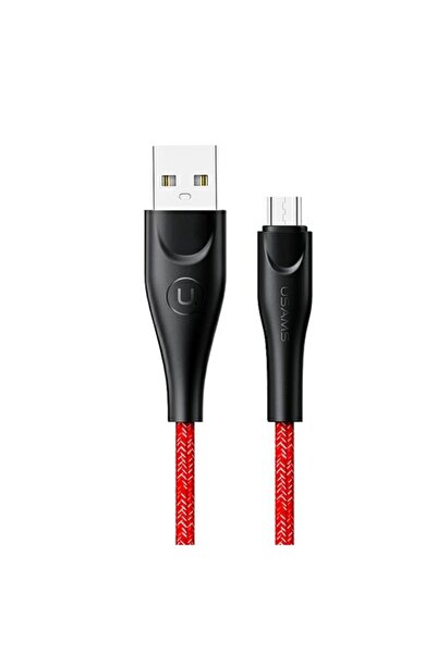 Usams U41 Cablu împletit USB-A la MicroUSB pentru încărcare și date 2A 2m Roșu
