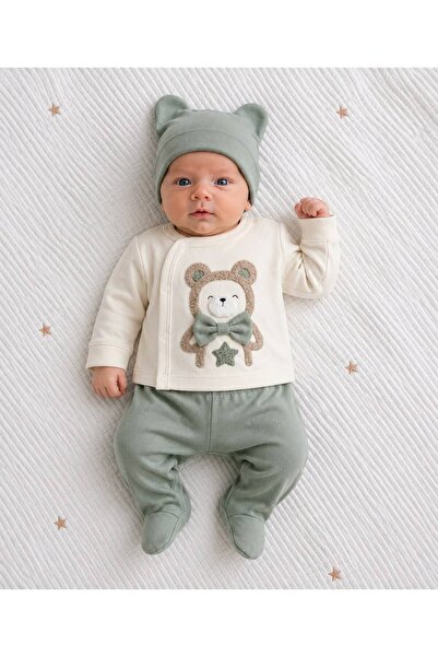 MUNİS BABY %100 PAMUK ORGANİK KUMAŞ 0-3 AY YENİDOĞAN 3'LÜ SET