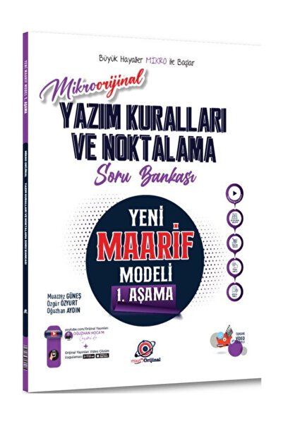 Orijinal Yayınları Orijinal Mikro Yazım Kuralları ve Noktalama Maarif Model S...