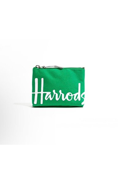 Harrods حقيبة جيب صغيرة بسحاب - مصنوعة من القماش بجودة عالية - لون اخضر - بشع...