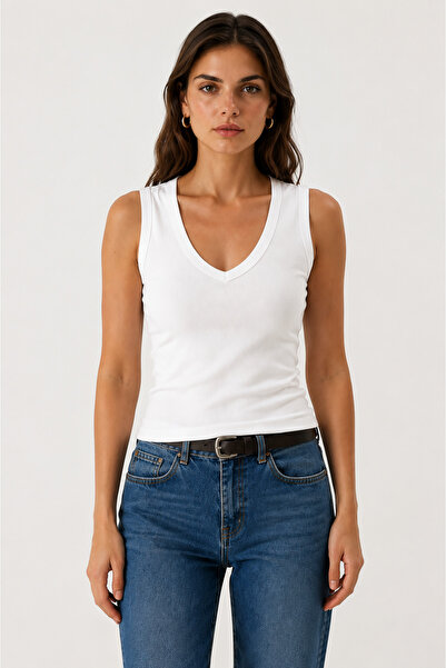 LACASE Women's V-Neck Modal Cotton Blouse