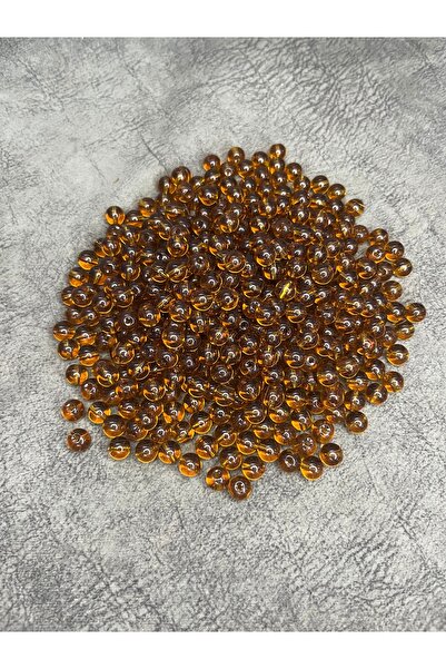 Mos Tespih 200 Pieces Honey Color 8mm Glass Natural Stone Beads