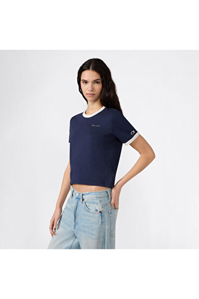 Champion Crewneck Croptop Women's Navy Blue T-Shirt