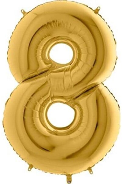 Yıldızan 8 Number 16 Inch Gold Color Foil Balloon 36 cm (Gold) 931845