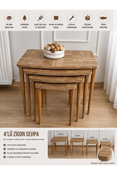 BAŞARAN CONCEPT Premium 1 .Sınıf MDF Meşe Blok Ahşap Görünümlü MDF Üst Tabla ...