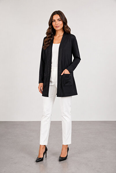 bihan store Women's Short Combed Cotton Jacket with Pocket and Stone Print on...
