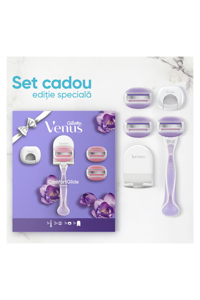 Gillette Razor Venus ComfortGlide Breeze: Mâner + 3 rezerve, Capac de protecț...